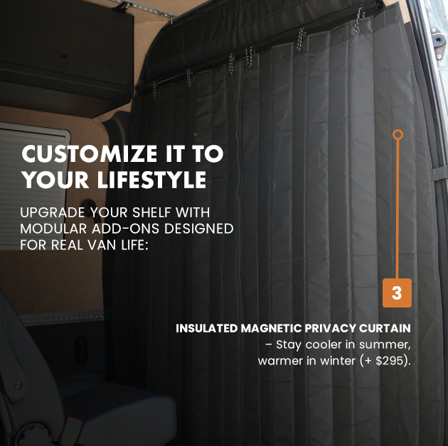 SPRINTER HEADLINER SHELF WITH L TRACK 2019+