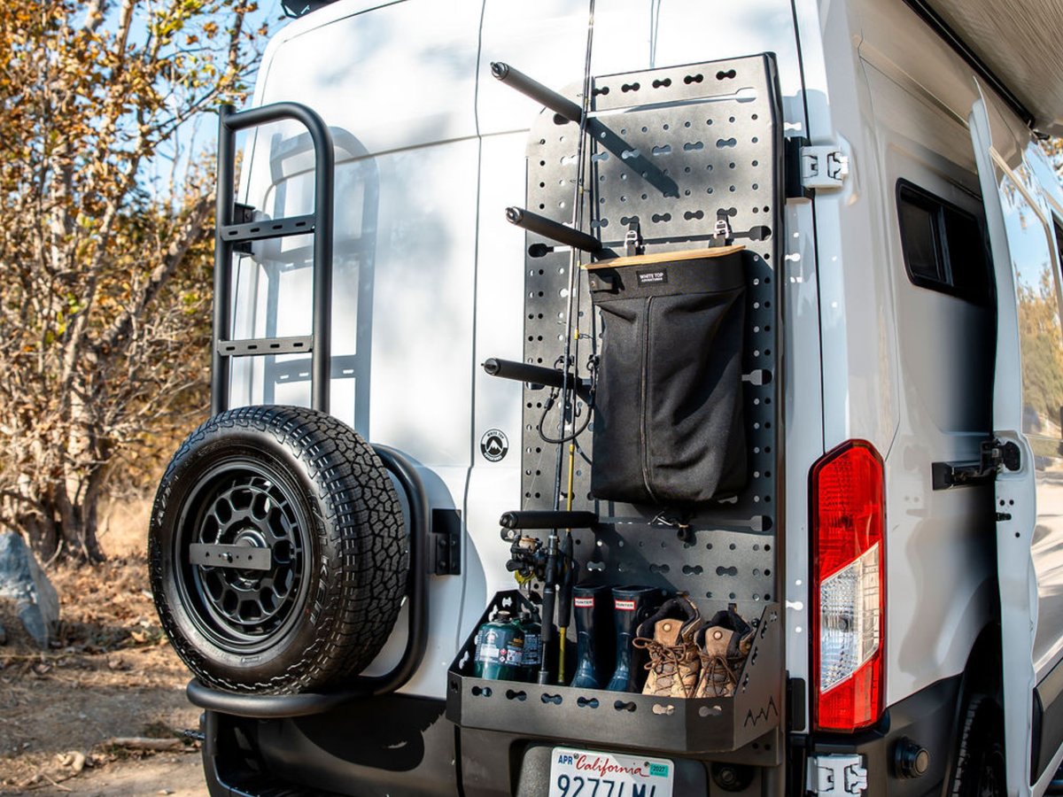 Ford Transit Rear Door Atlas Storage Rack | Passenger Side