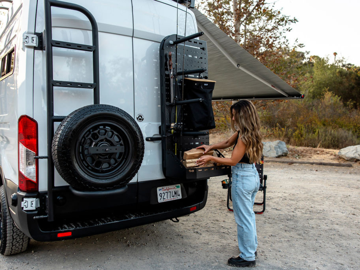 Ford Transit Rear Door Atlas Storage Rack | Passenger Side
