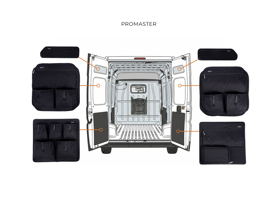 Ram Promaster Rear Door Storage Panels Bundle (Upper, Middle &amp; Lower)
