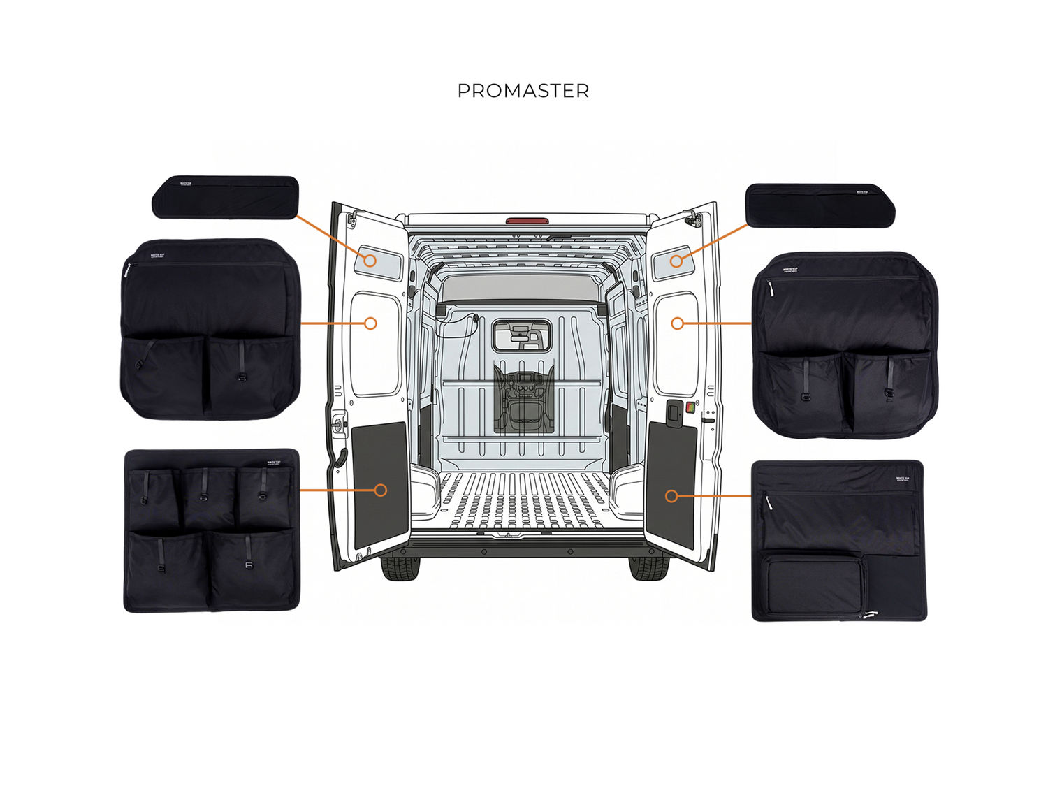 Ram Promaster Rear Door Storage Panels Bundle (Upper, Middle &amp; Lower)