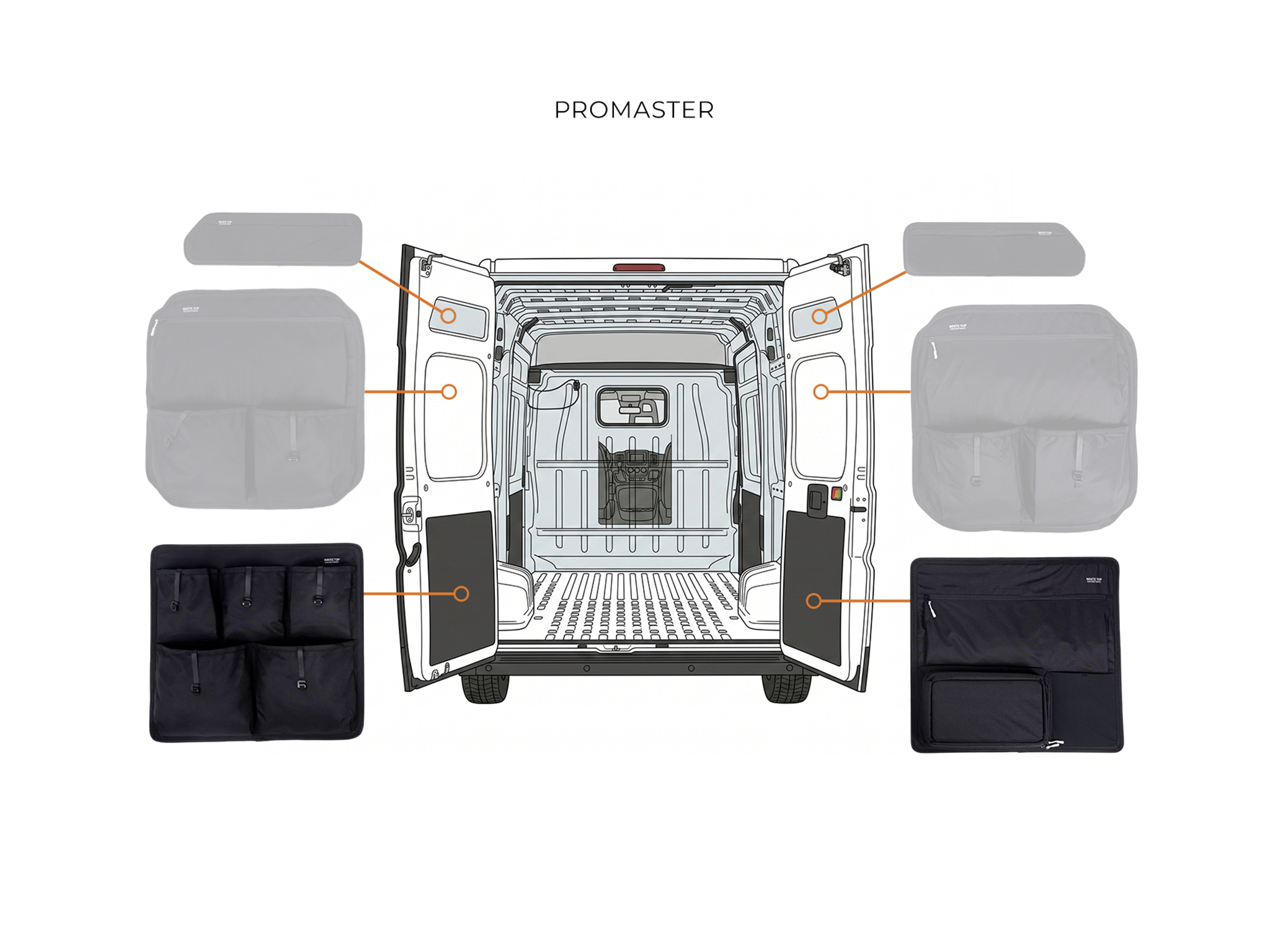 Ram Promaster Lower Rear Door Storage Panels (Pair)