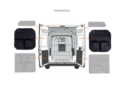 Ram Promaster Middle Rear Door Storage Panels (Pair)
