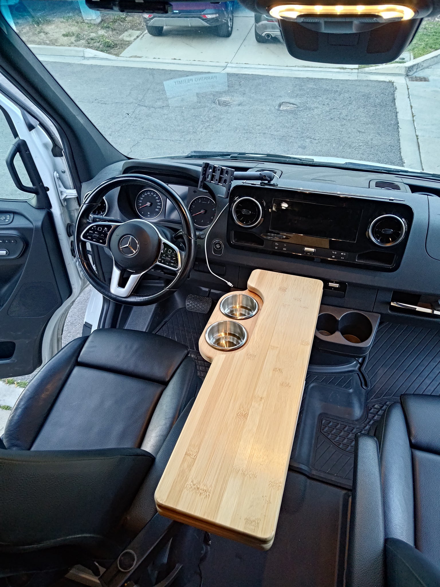 SPRINTER VAN TABLE - BAMBOO TABLE TOP WITH 360° SWIVEL MOUNT – White ...