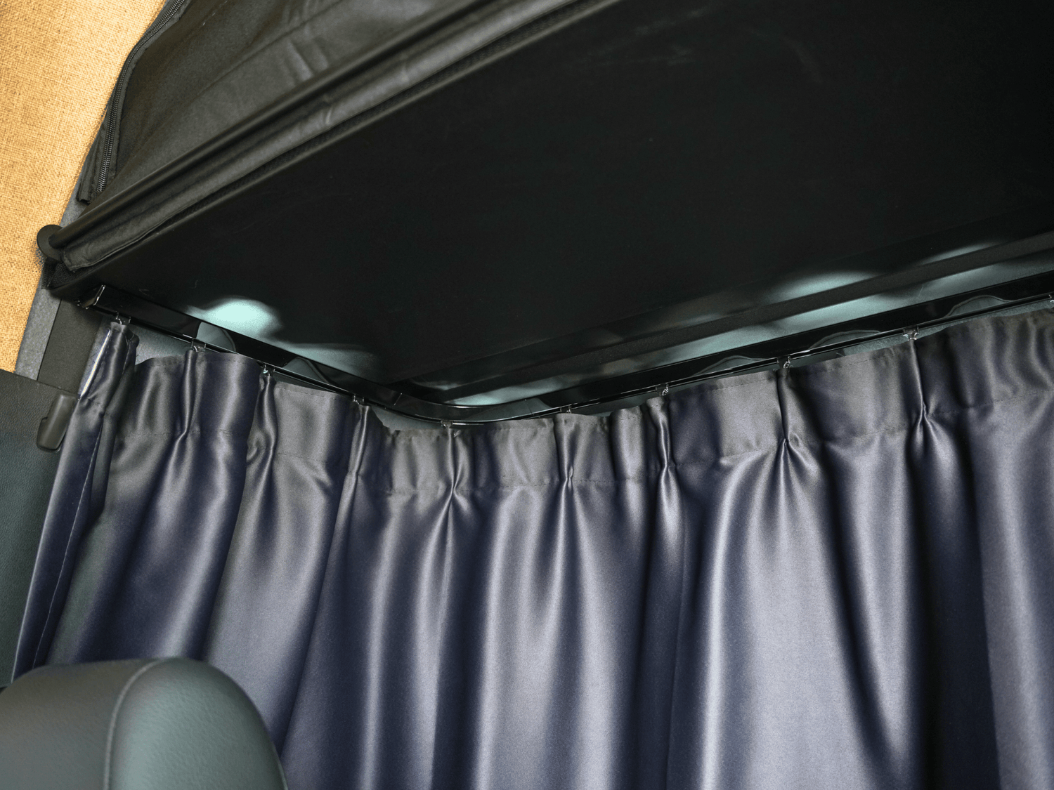 SPRINTER HEADLINER SHELF INCLUDES CURTAIN ROD AND LINER 2019+ - White Top Adventures