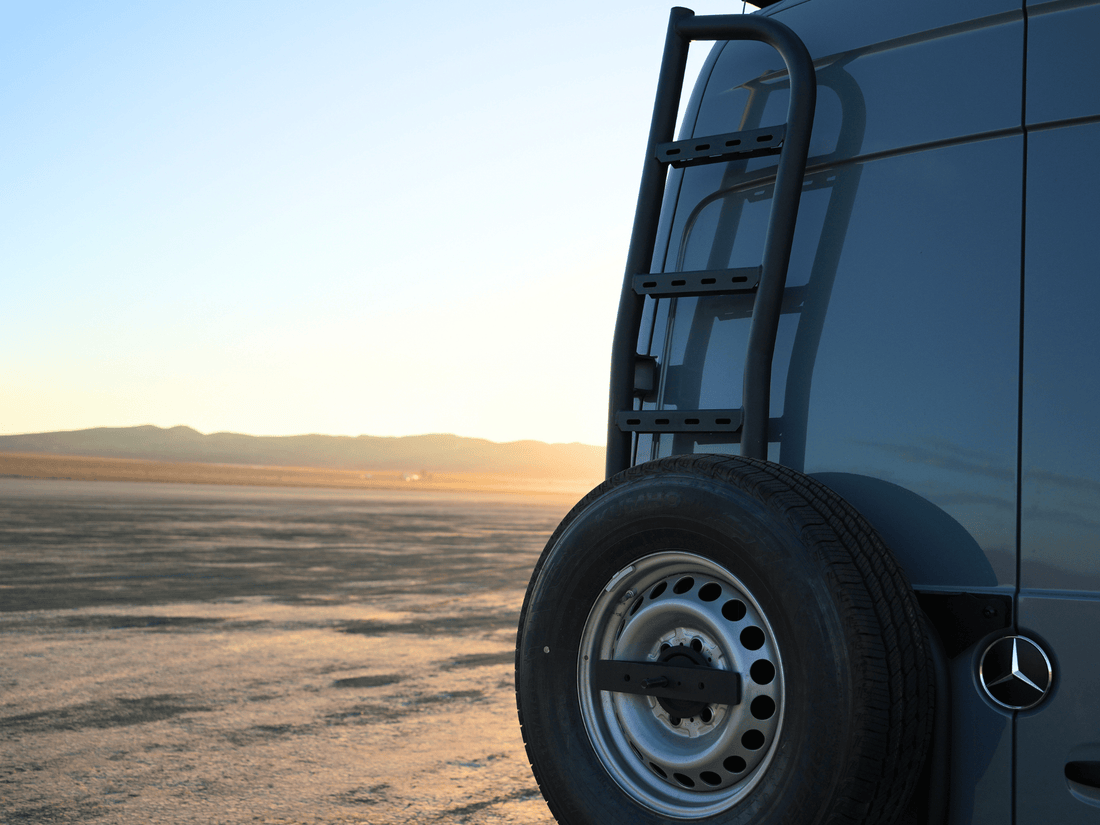 SPRINTER REAR TIRE CARRIER LADDER - White Top Adventures
