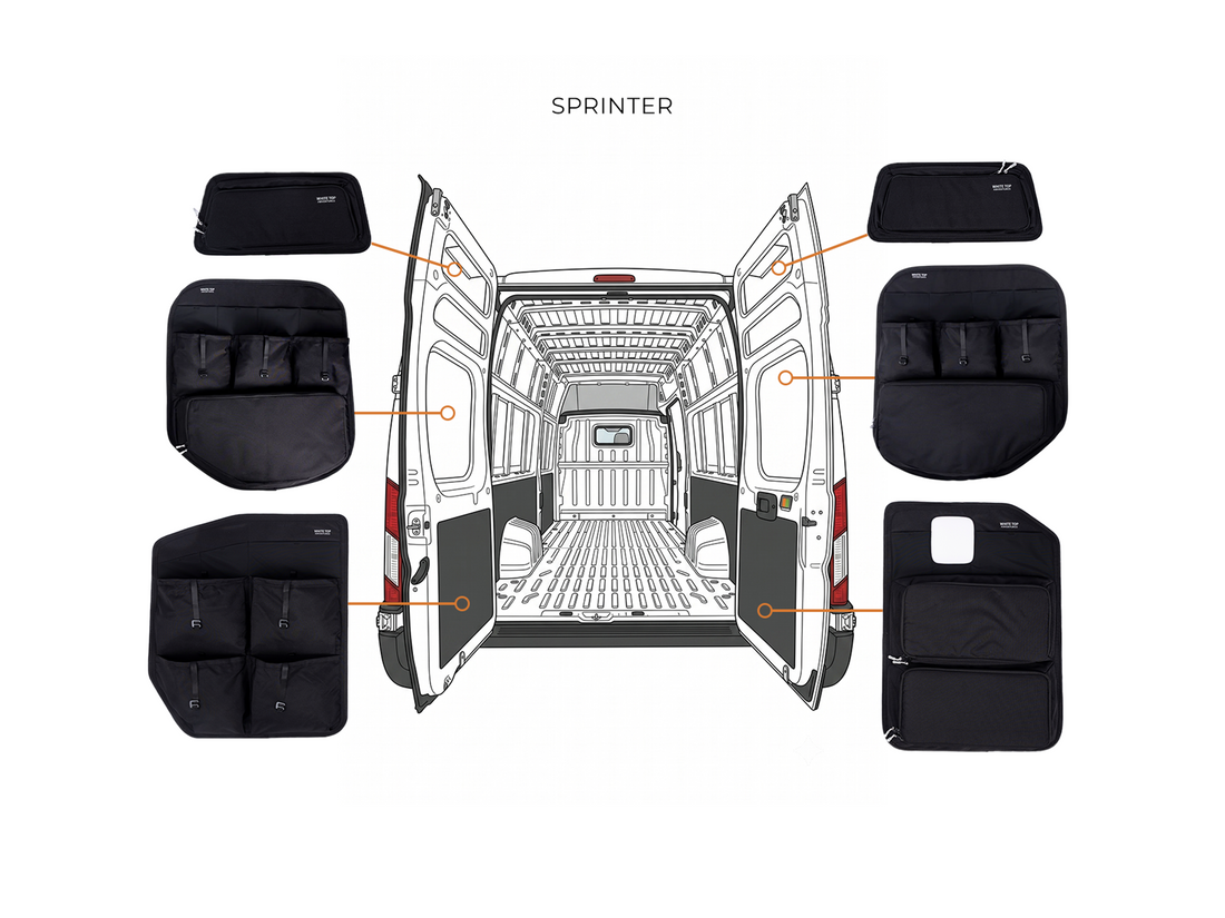 Mercedes Sprinter Rear Door Storage Panels Bundle (Upper, Middle &amp; Lower)