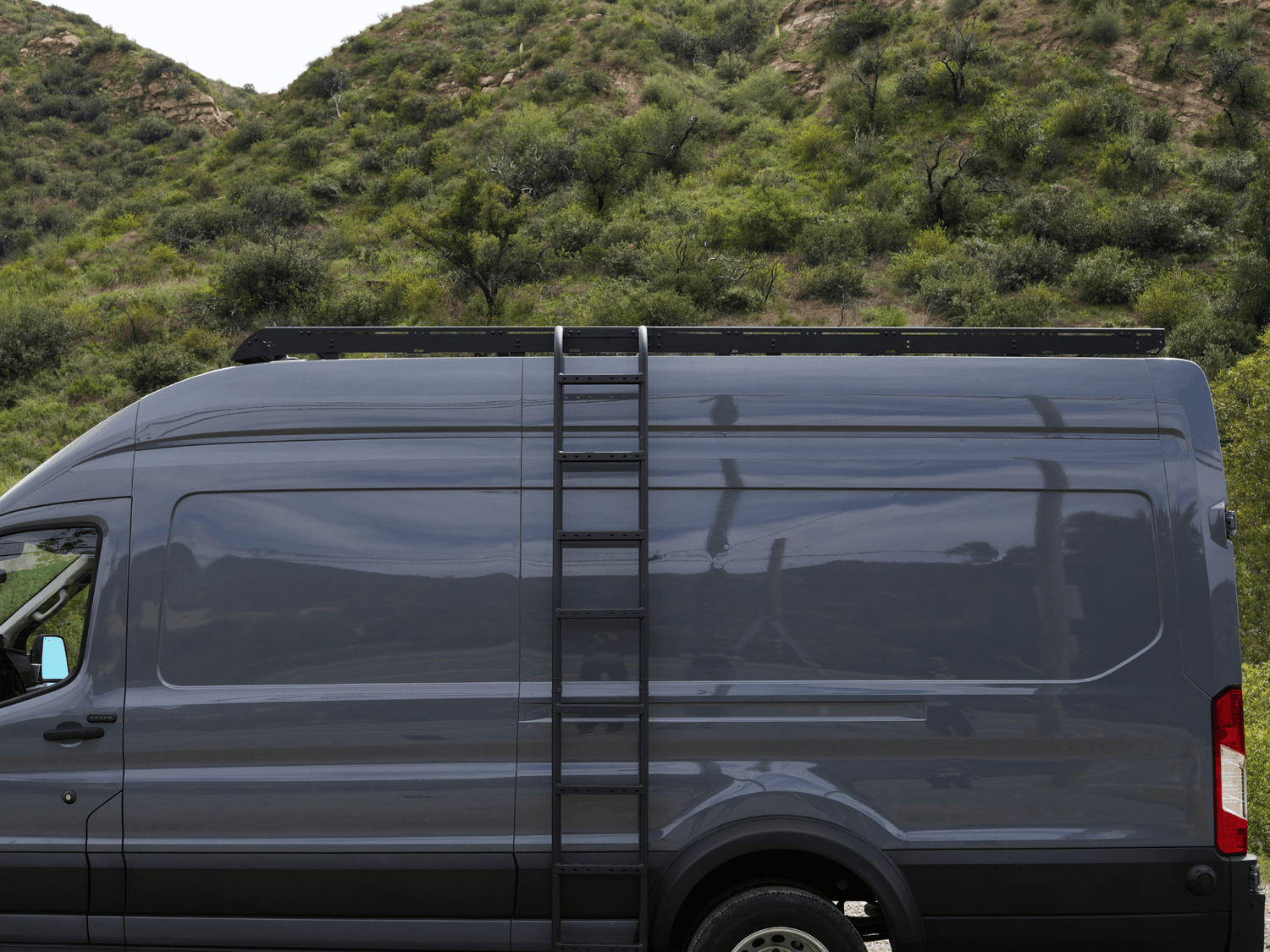 TRANSIT HIGH ROOF SIDE LADDER - White Top Adventures