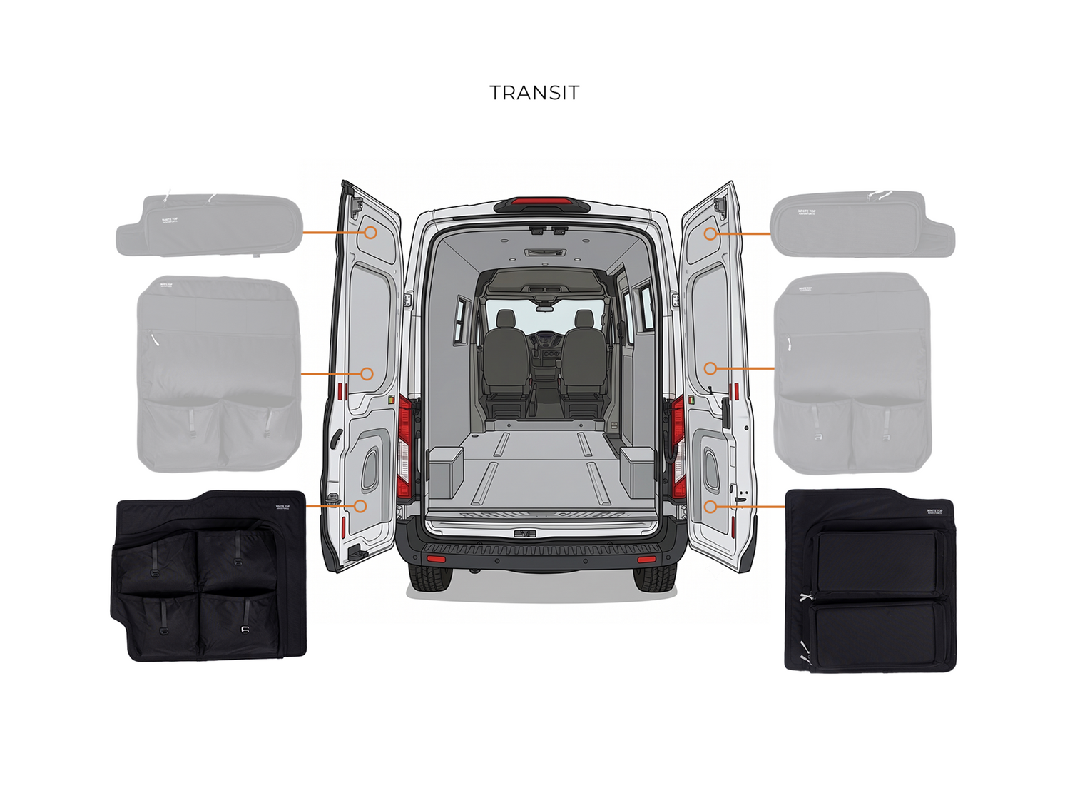 Ford Transit Lower Rear Door Storage Panels (Pair)