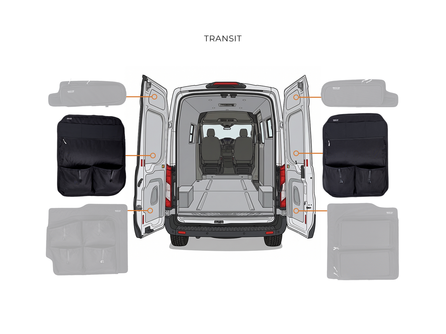 Ford Transit Middle Rear Door Storage Panels (Pair)