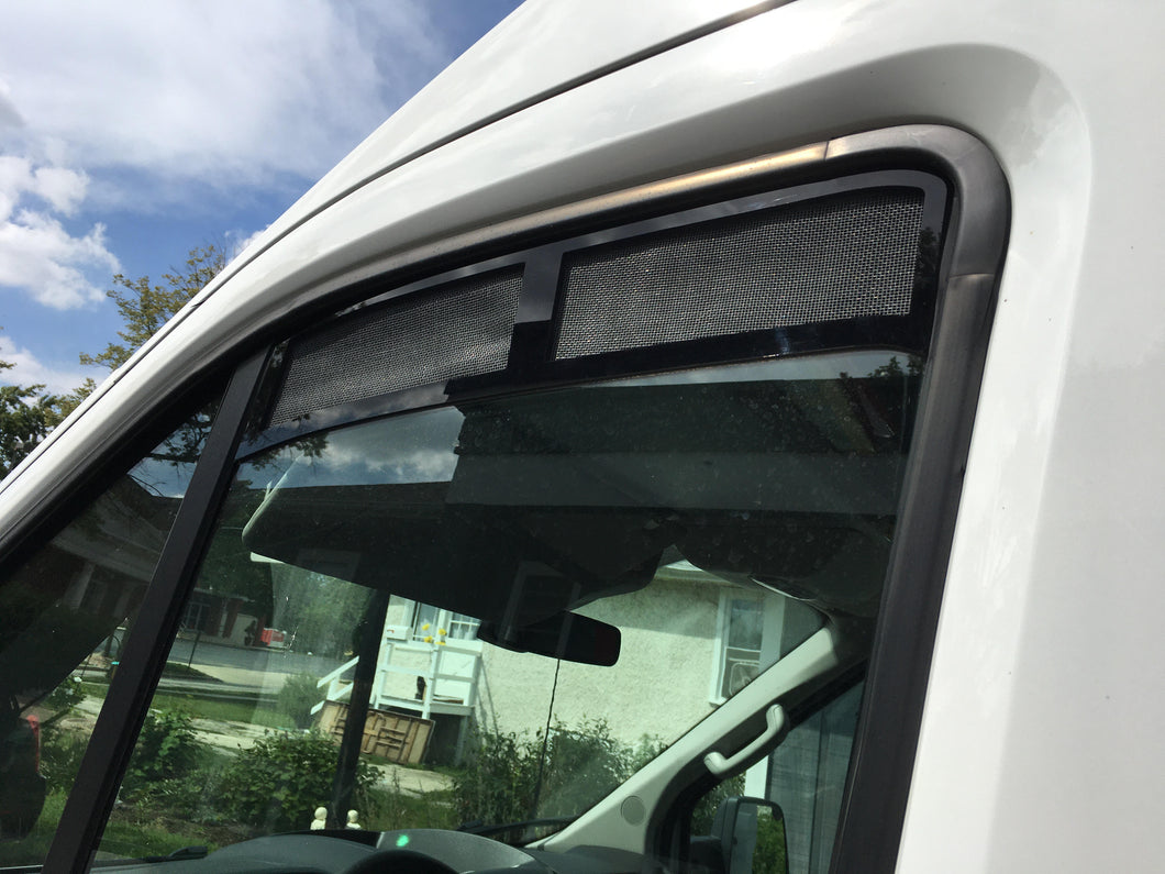 Ford Transit Van 2013 - Present Bug-out 2.0 cab window vent screen insert. Sold as Sets